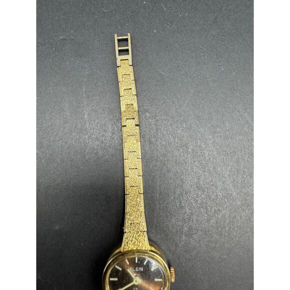 Vintage ELGIN Women’s Mechanical 17 Jewels Watch Gold Tone Bracelet Band main image 8